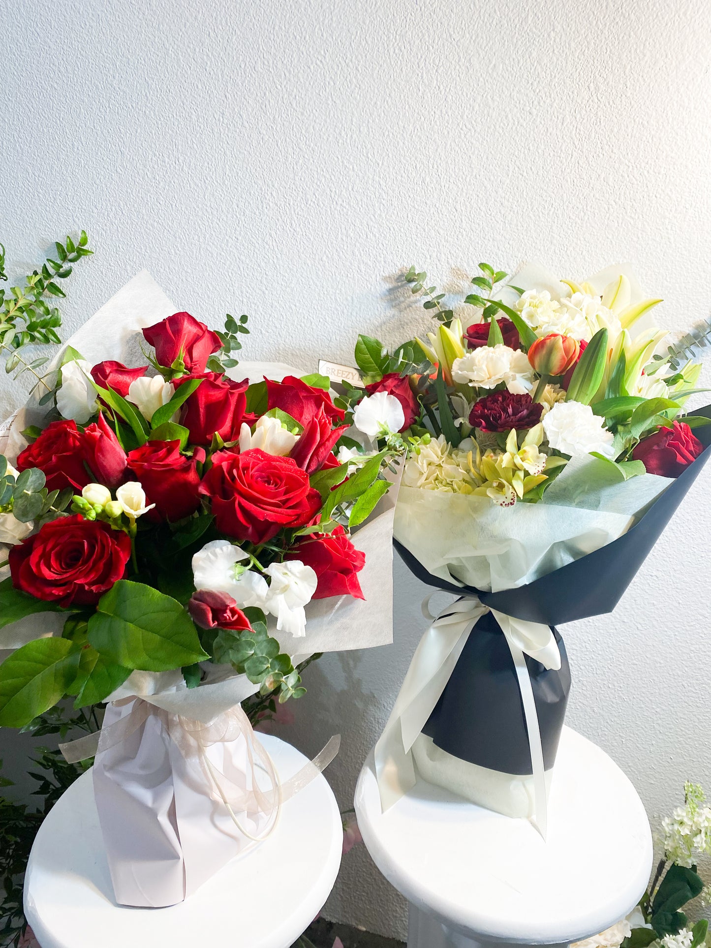 Handmade bouquet of roses