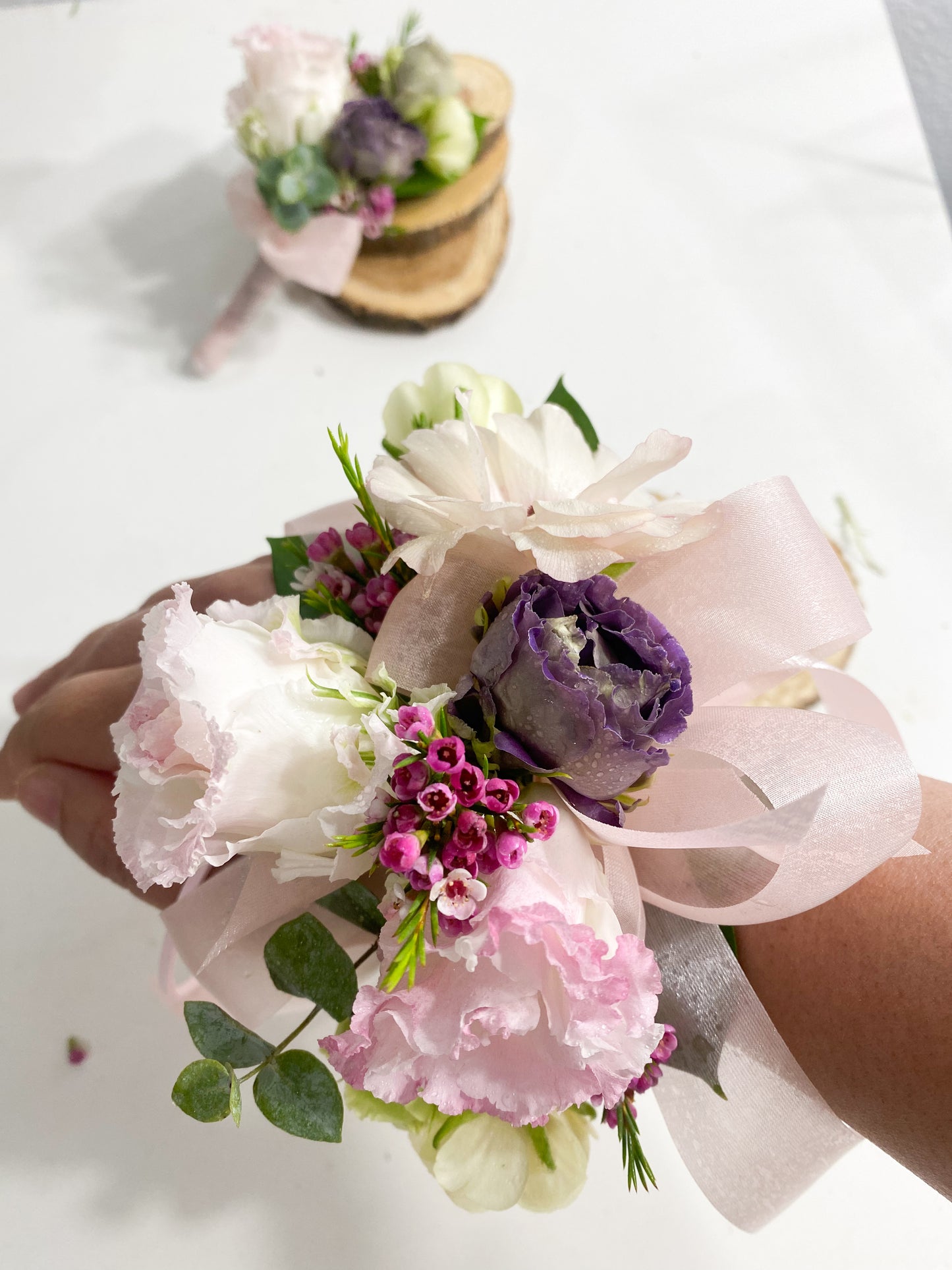 The prom (Booutonniere and wrist corsage)